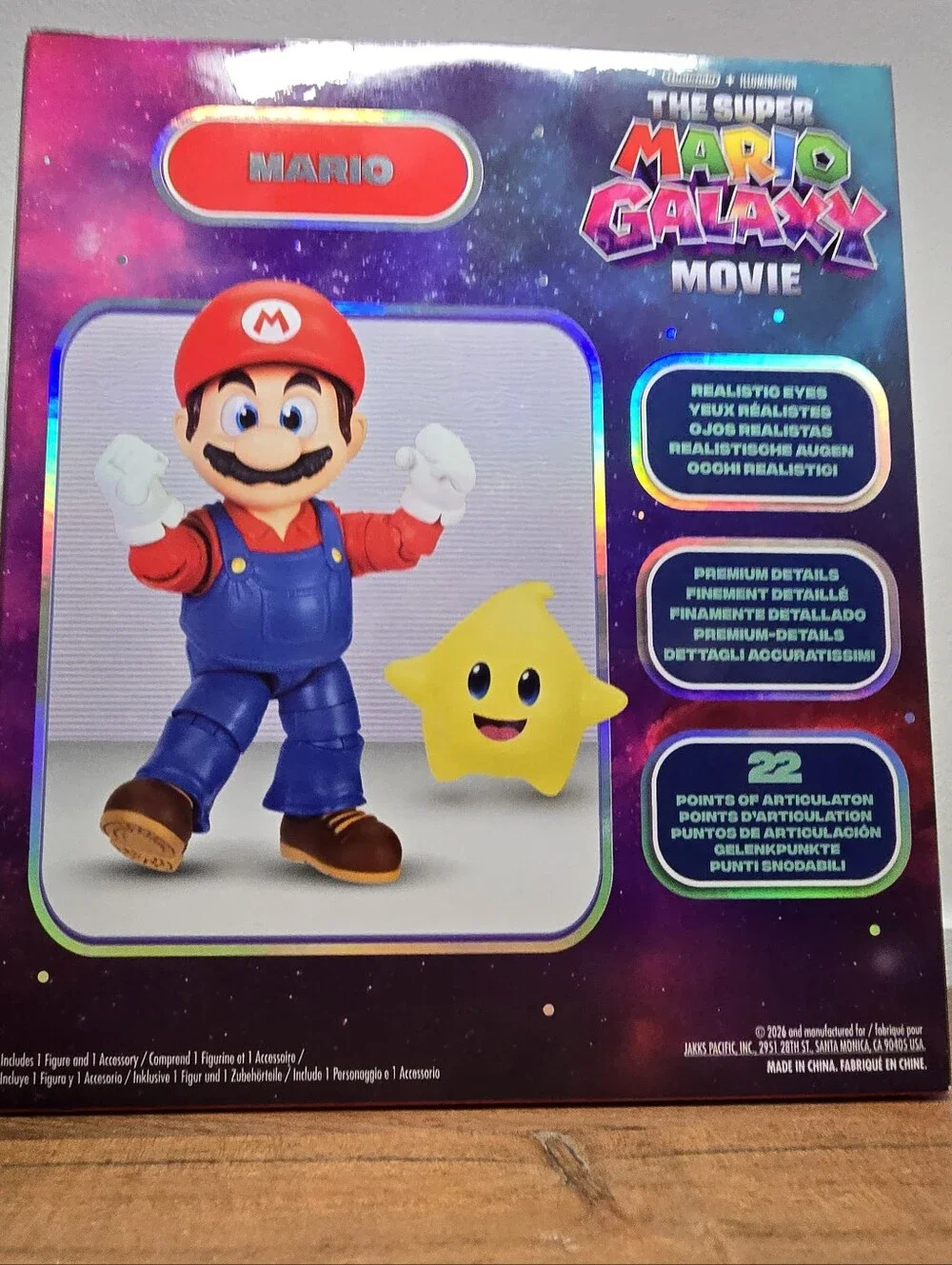 Nintendo Mario Action Figure with Luma Yellow Star - Red Blue Collectible.